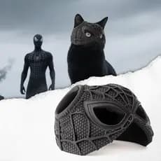 Yipintang Máscara De Morcego De Gato Acessórios De Fantasias De Halloween Para Gatos , Vestuário De Cosplay (Aranha Médi