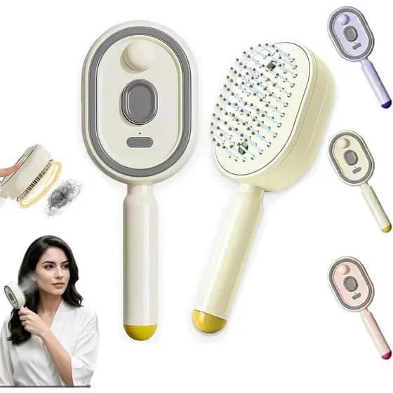 Escova de Vapor Elétrica, Escova de Cabelo Elétrica 3 em 1 com Pente Desembaraçador, Escova de Cabelo a Vapor Quente Ant
