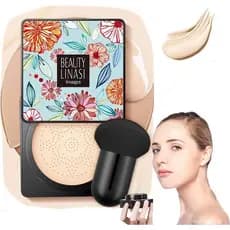 Creme de Beleza, Estilo Corretivo Leve, Wonderninelife, com Pincel em Forma de Cogumelo (Marfim) GBJ0