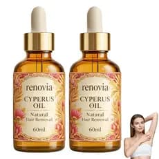 Óleo de Cyperus Rotundus Renovia, Óleo de Cyperus Rotundus para Remoção de Pelos, Hidrata e Acalma, Reduz o Crescimento