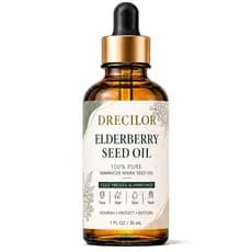 Óleo de Semente de Sabugueiro, 100% Puro Óleo de Sabugueiro Preto, Óleo Facial Prensado a Frio, Adequado para Cabelo e U
