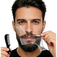 Kit de Corte de Barba - Molde de Precisão para Modelagem de Barba para Queixo, Bochecha e Pescoço, Tecnologia de Corte e