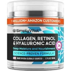Hidratante Facial Anti-Envelhecimento com Retinol, Colágeno e Ácido Hialurônico - Fabricado nos EUA - Creme Hidratante F