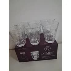 Jogo de copos de vidro 330ml transparente Porto Fino Short - Dumiat - conjunto com 6 copos