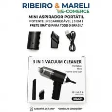 Mini aspirador de pó portátil, recarregavel USB - para CARRO E CASA - 3 em 1