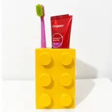 Porta Escova de Dente e Pasta Estilo  Lego Infantil