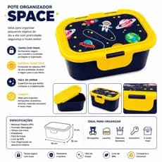 Pote Organizador Infantil Space Com Trava 14x10cm Livre de BPA Pottê