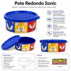 Pote Redondo Sonic Com Tampa Livre de BPA Pottê