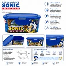 Pote Organizador Infantil Sonic Com Trava 14x10cm Livre de BPA Pottê
