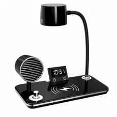 Luminária de Mesa com Caixa de Som 4 em 1 (PRETO)