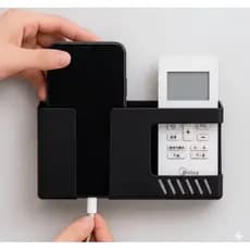 1 ou 2 peças Suporte Parede dois em um Multifuncional Autoadesivo Telefone Móvel/Controle Remoto