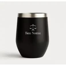 Copo Térmico Ovo Cuia Personalizado 350ml Em Inox Com Tampa Acrílica Logo Nome Time