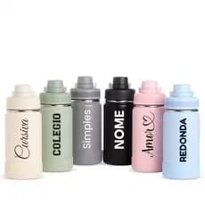 Garrafa Térmica Personalizada 350ml com Nome – Capa Protetora em Silicone