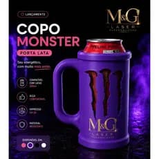 Copo Monster Porta Lata 475ml com Alça | Suporte para Lata | Impresso em 3D