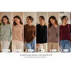 Sueter Feminino em Tricot mousse Tecido Premium Confortável Casual  - tamanho unico (36-44)