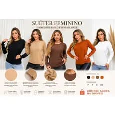 Suéter Feminino Tricot Modal Premium | Confortável, Quentinho e Elegante