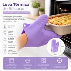 Luva de Silicone Térmica para Cozinha Antiderrapante Resistente ao Calor Forno Air Fryer Churrasco Impermeável
