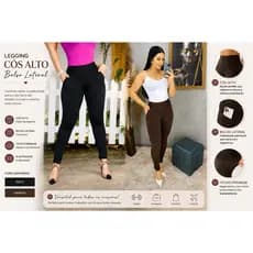 Calça Feminina Leggings Zero Transparência Cós Alto com Bolso | Modeladora, Confortável