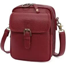 GAEKEAO Bolsa Crossbody Para Mulheres , Mensageiro De Couro Vegano Vintage , Toda De Ombro Antirroubo , Viagem Com Compa