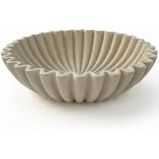 Tigela Decorativa Grande Oakooa-Tigelas Decorativas Brancas Para Decoração De Casa-Orgânica Moderna Com Babados De Concr