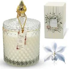 Presente De Vela Perfumada De Luxo VIONAMI , De Soja Com Fragrância De Flor Rara De Orquídea Fantasma Em Frasco De Vidro