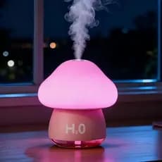 Mini Umidificador De Cogumelo , Luz Noturna De Toque Bonito De 7 Cores , Umidificadores De Névoa Fria De 200ML , Difusor