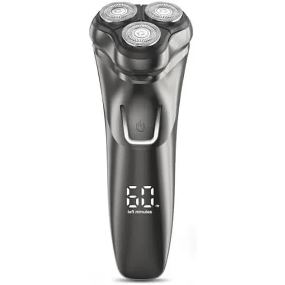 Navalha Elétrica Para Homens Sem Fio : Barbeador Rotativo Úmido/Seco À Prova D'água-Carregamento Rápido USB & amp ; Cuid