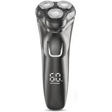 Navalha Elétrica Para Homens Sem Fio : Barbeador Rotativo Úmido/Seco À Prova D'água-Carregamento Rápido USB & amp ; Cuid