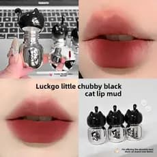 Black Cat Lip Mud Matte Soft Focus Suave Maquiagem Acessível De Longa Duração Para Uso Diário