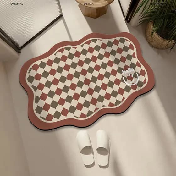 Tapetes de pés de banheiro em formato especial absorvem água tapetes de porta de cozinha Diatom lama treliça tapete de b