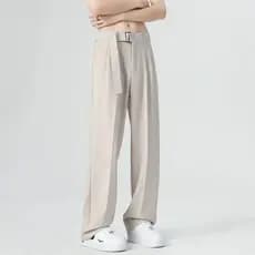 Calças casuais masculinas Design verão solto Drape All-Match terno calças