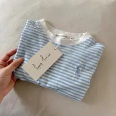 Crianças de manga comprida camiseta leve estilo verão meninos meninas listrado topos bonito bebê ar condicionado roupas