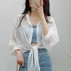 Super fada protetor solar roupas femininas verão fino Chiffon Cardigan pequeno casaco xale com saia lanterna manga colet