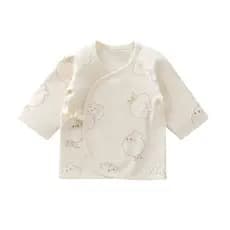 Roupas para recém-nascidos, roupas com meia parte traseira, bebê recém-nascido, tingimento Zero, algodão puro, manga com