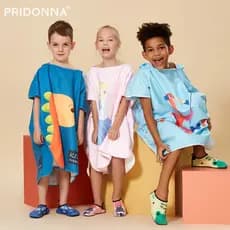 PRIDONNA toalha de banho de secagem rápida, capa infantil, toalha absorvente, meninos, meninas, portátil, protetor solar