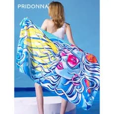 PRIDONNA absorvente de secagem rápida toalha de banho viagem praia toalha antibacteriana protetor solar toalha de nataçã