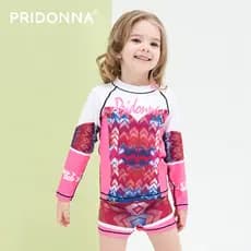 PRIDONNA terno de mergulho infantil dividido medusa terno de secagem rápida maiô de manga comprida primavera quente féri