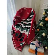 Atmosfera de natal decoração cobertor inverno engrossado sala estar sofá cobertor capa cobertor de malha em branco