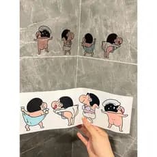 Crayon Shin-Chan adesivo de banho grande banheiro à prova dwaterproof água dos desenhos animados adesivo de parede toale