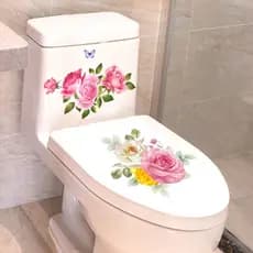 Adesivos para capa de vaso sanitário, decoração, decalques de banheiro, autoadesivos, à prova d'água, remodelados, bloco