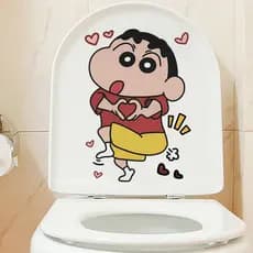 Adesivo de banheiro bonito adesivo de banheiro decoração banheiro dos desenhos animados capa de vaso sanitário adesivo à