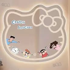 Bonito lápis Shin-Chan adesivos Nohara família espelho de banheiro decoração do quarto das crianças adesivos de banheiro