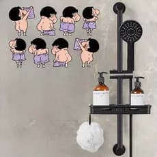 Crayon Shin-Chan adesivo de desenho animado, adesivo de parede para banheiro, azulejo, casa, banheiro, à prova d'água