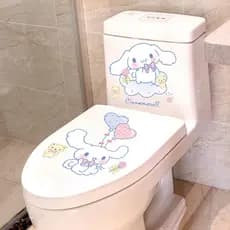Decoração de banheiro canela cão adesivo engraçado dos desenhos animados toalete banheiro à prova dwaterproof água criat