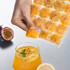 Saco de gelo descartável comestível congelador rápido moldagem doméstica auto-vedação bandeja de gelo paixão fruta saco