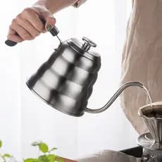 Máquina de café feita à mão 304, pote de nuvem de aço inoxidável, boca fina, aparelho de café por gotejamento com termôm