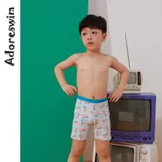 Aidoer novo estilo infantil primavera quente troncos de natação maiô bonito menino bebê natação bebê Boxer médio grande