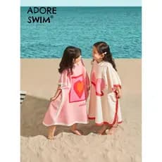 Aidoer toalha de banho de natação infantil, roupão portátil de praia de secagem rápida, produtos de natação para meninas
