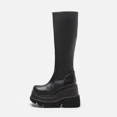 SZKB Botas Góticas De Cano Alto Estilo Americano Com Sola Grossa Tamanho 43 De Motocicleta