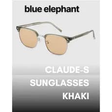 [Elefante Azul] Óculos De Sol CLAUDE-S , Cáqui , 1 Unidade/Coreanos/Armação Elegante/100 % Genuíno